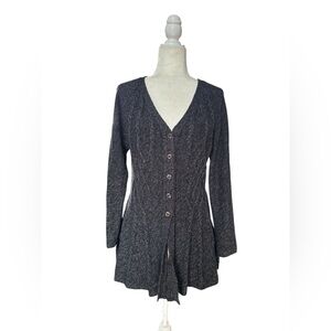 Style & Co. Women's Black Marled Cable Knit Sweater XL